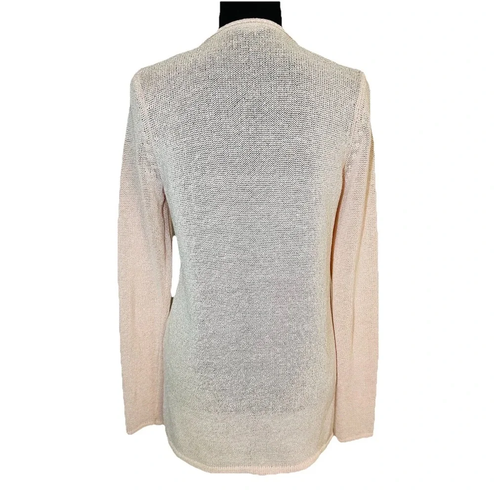 J. McLaughlin Callum Sweater Light Pink V-Neck Open Knit Long‎ Sleeve SMALL